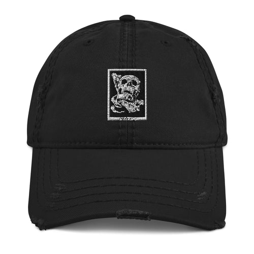 Skull and Snake Distressed Dad Hat
