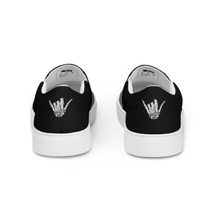 Skully Poe Art Men’s slip-on canvas shoes