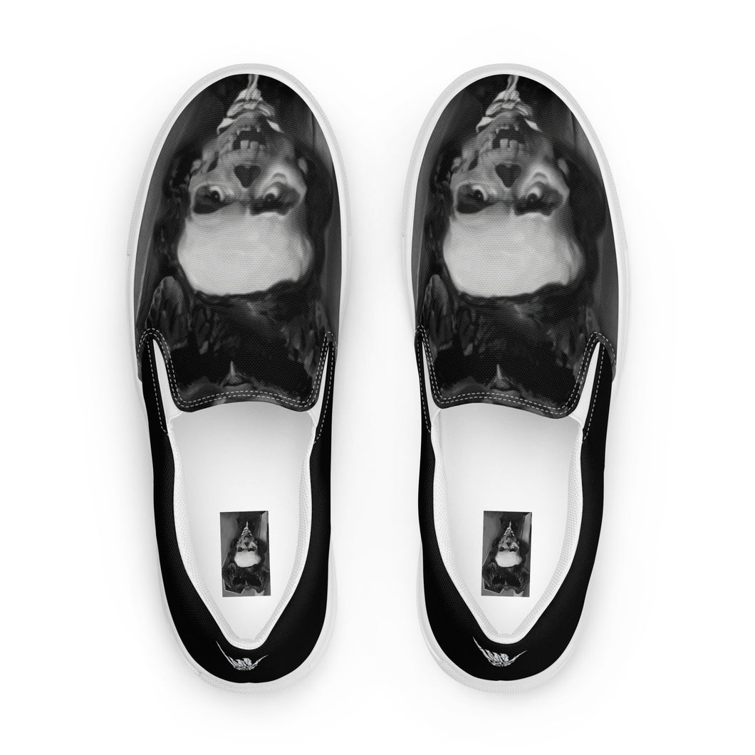 Skully Poe Art Men’s slip-on canvas shoes
