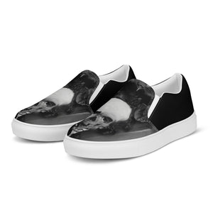 Skully Poe Art Men’s slip-on canvas shoes