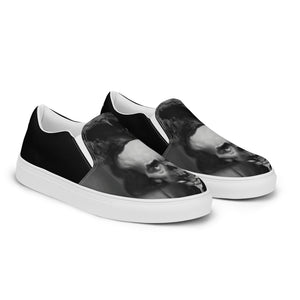 Skully Poe Art Men’s slip-on canvas shoes